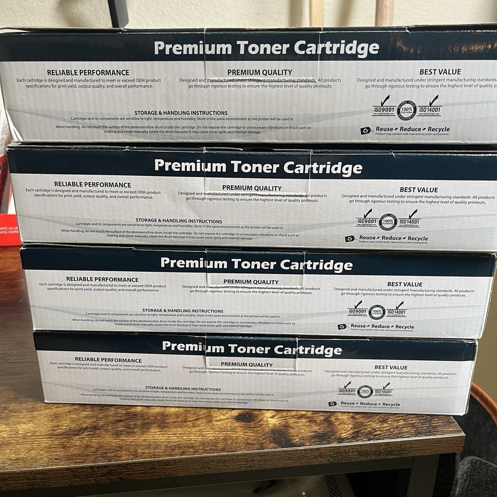 Lot of 4 New Premium Black High Yield Toner Cartridge OKI Mono Printer 43502001